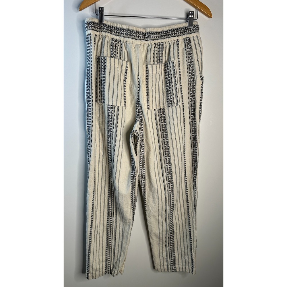 by Anthropologie Essential Beach Pant Cream Black Tribal Stripe Tassel Medium - Picture 12 of 15